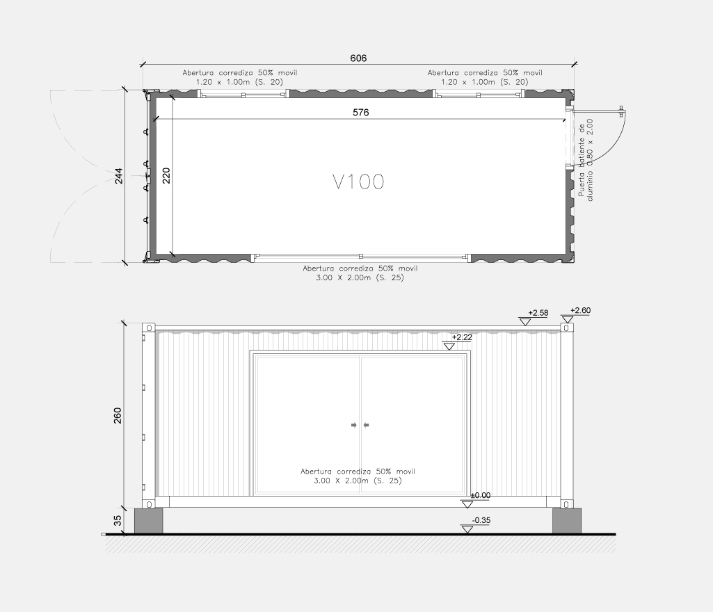 Stand comercial - V-100 vidriada